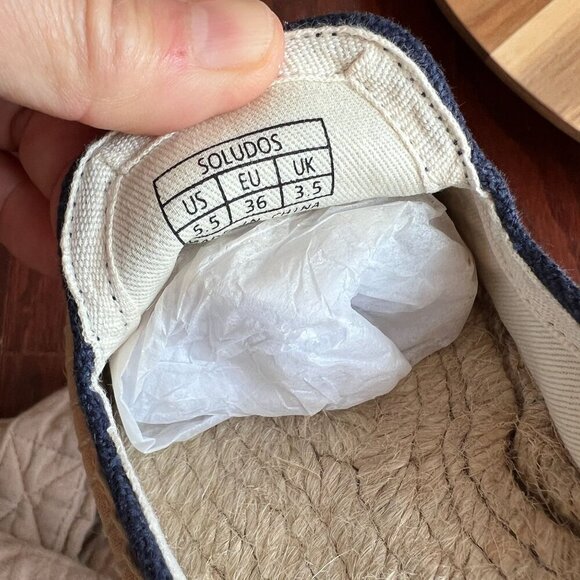 Soludos Wildflower Size US 5.5 M Women's Espadrille Slip-On Mules Midnight Blue - Picture 12 of 12